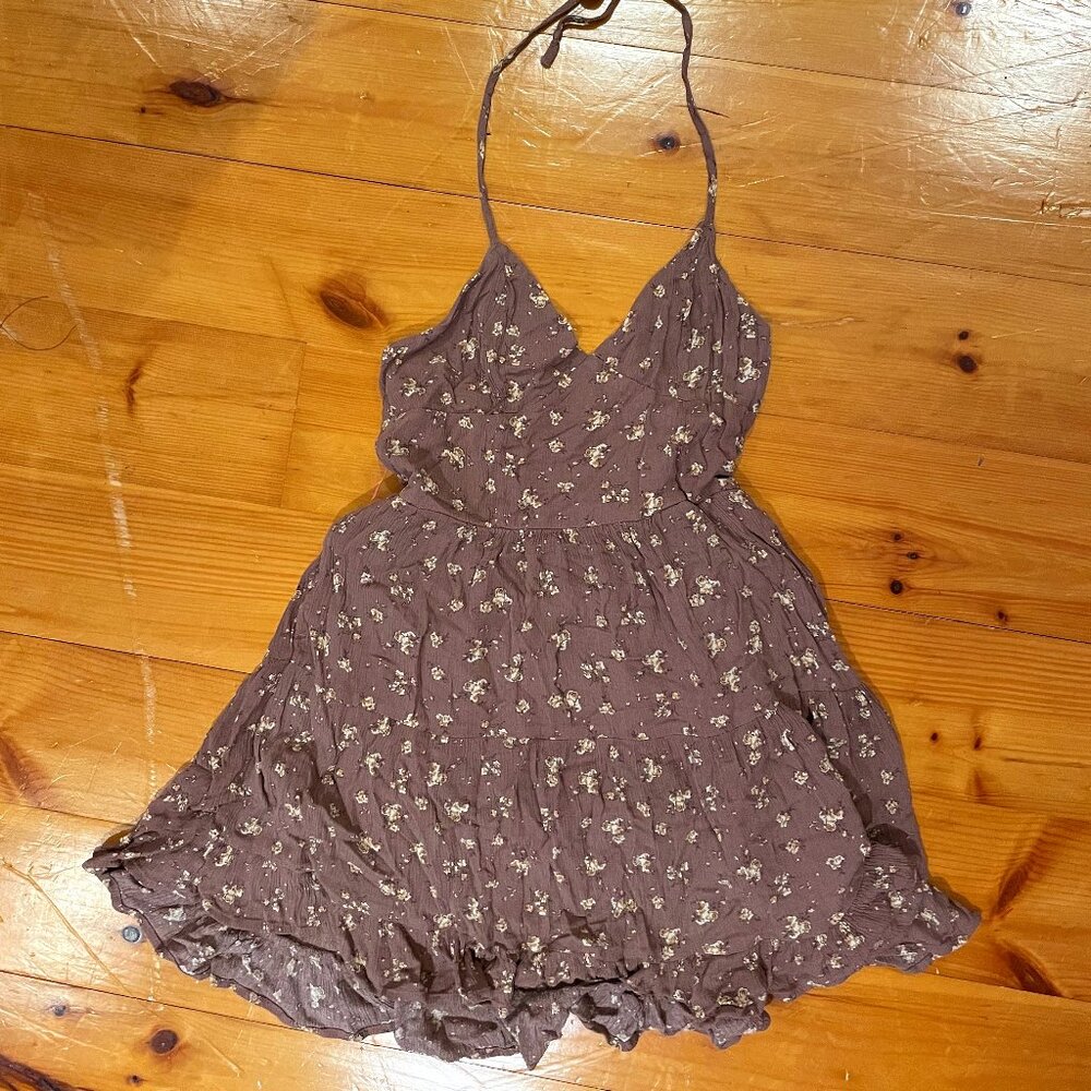 Brown floral dress